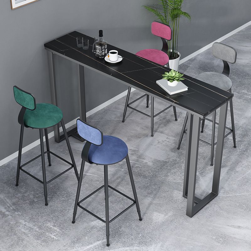 Rectangle Industrial Style Bar Table 42-inch Height Iron Pedestal Bistro Table