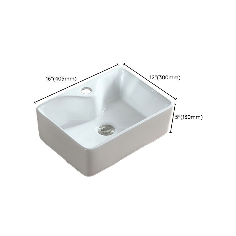 White Bathroom Sink Vessel Porcelain Bathroom Sink (Not Including Faucet)