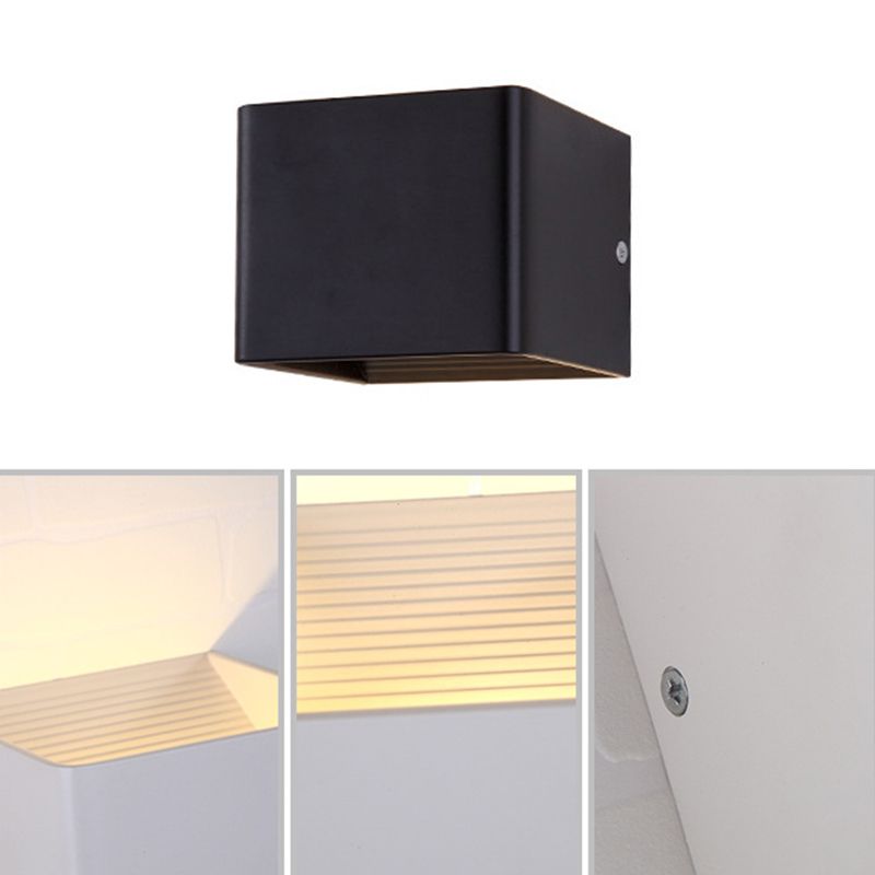 Square Shade 2 Lights Metal Wall Lighting Modern Style Wall Light Fixtures