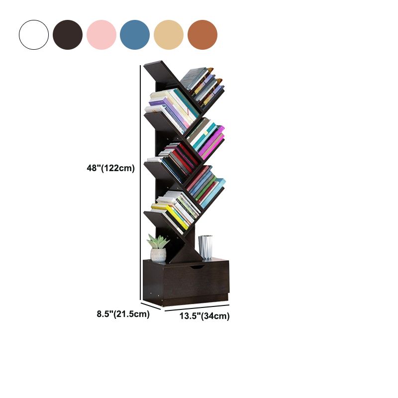 Modern Wood Bookcase, Closed Back Bookshelf for Any Room, 13.5" L X 8.5" W