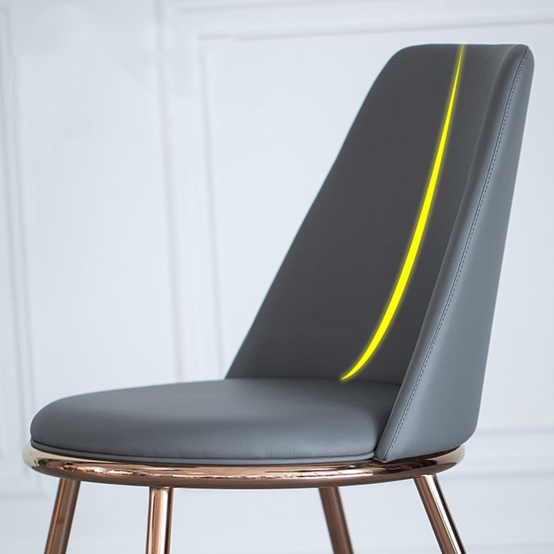 Glam Style Side Chair Parsons Indoor Dining Chair with Gold Legs