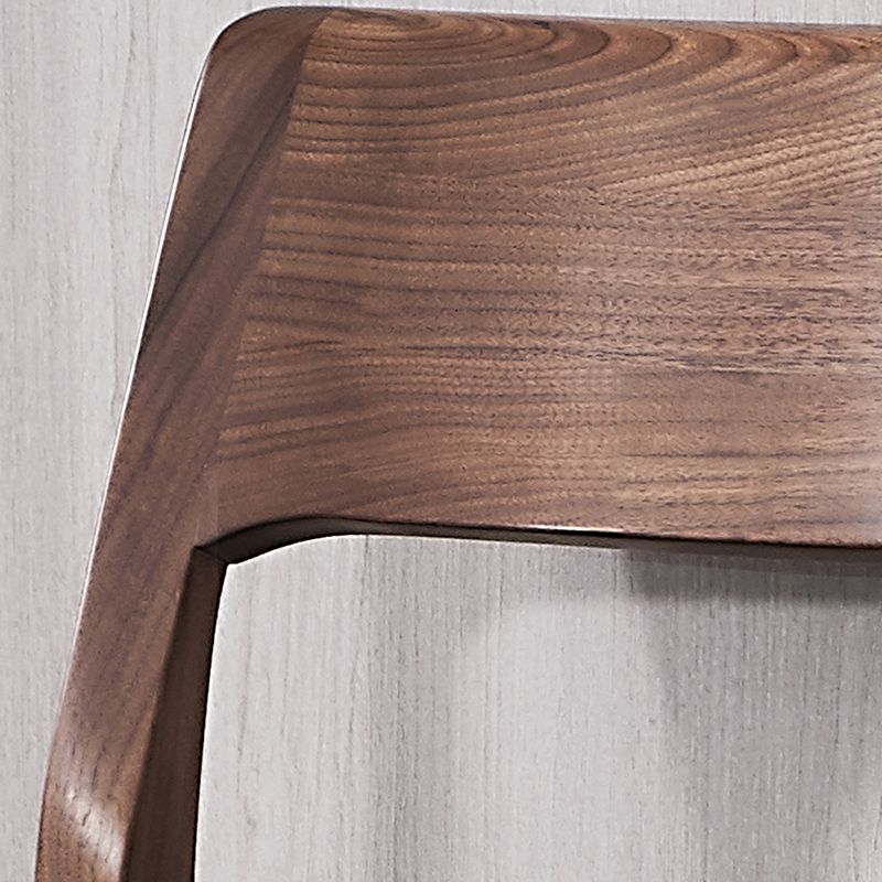Contemporary Indoor Walnut Solid Wood Open Back Side Dining Chair