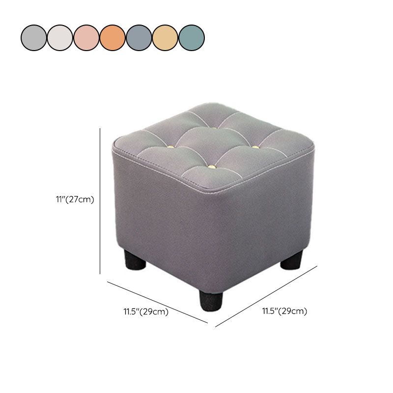 Tufted Ottoman Whole Colored Fabric Water Resistant Square Modern Ottoman