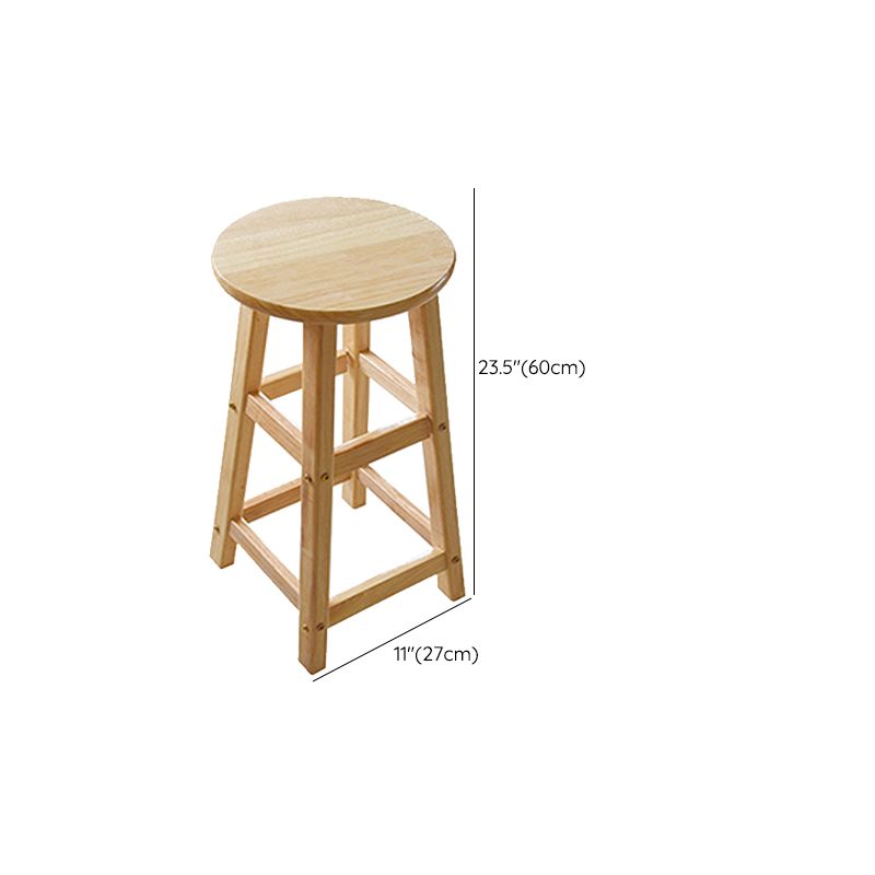 Light Wood Finish Counter & Bar Stools Modern Indoor Stools with 4 Legs