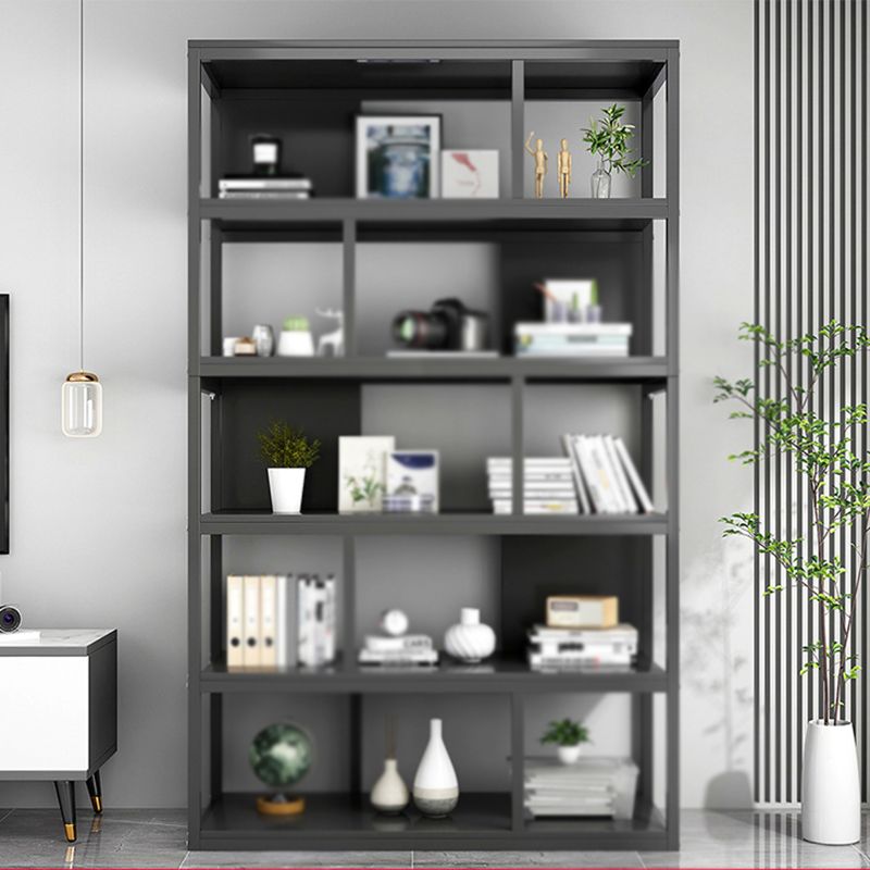 Industrial Metal Etagere Bookcase Open Back Bookshelf for Home Office