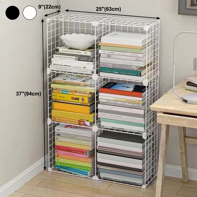Contemporary Geometric Book Shelf 8.66" Wide Metal Shelf Bookcase