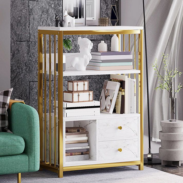 Modern Metal Book Shelf Home Open Back Bookcase with Shelves