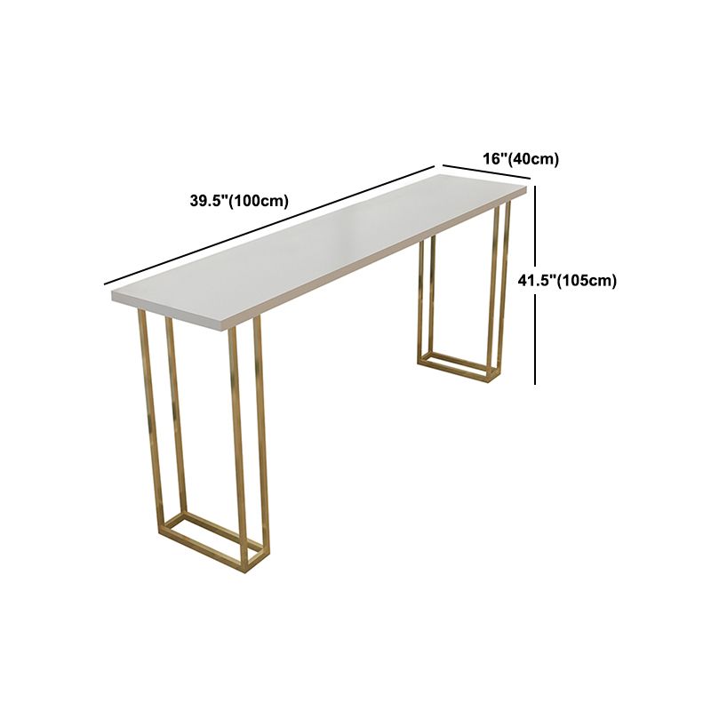 Glam Style Rectangle Bar Table Solid Wood Sled Base Bar Dining Table