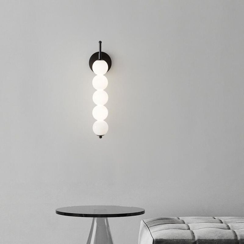 Modern Style White Shade Wall Mounted Sconce Glass Wall Lights for Bedroom