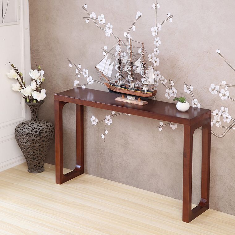 Mid-Century Modern Rectangle Console Accent Table Antique Finish Console Sofa Table