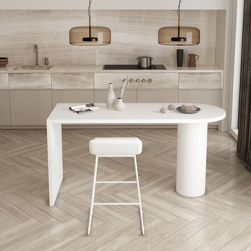 Contatto a forma libera in metallo tavolo da barra in legno di pino con doppio piedistallo