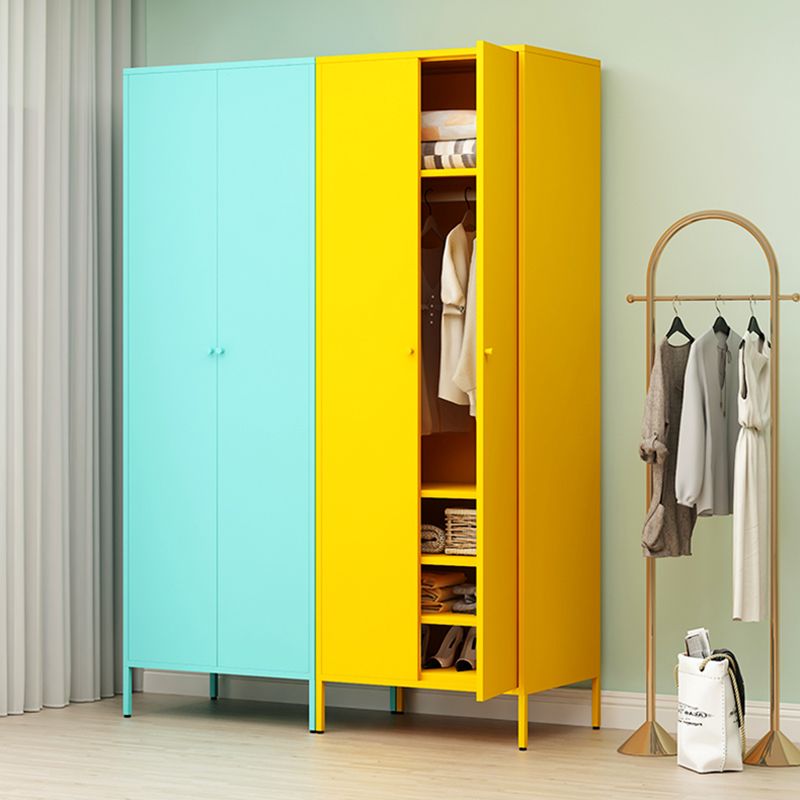 Modern Metal Storage Cabinet for Bedroom Matte Finish Cabinet with Hinged Door