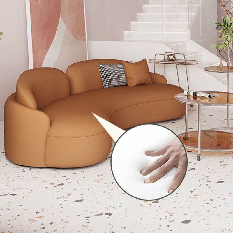 Stain Resistant Curved Loveseat Faux Leather No Distressing Tight Seat Sofa