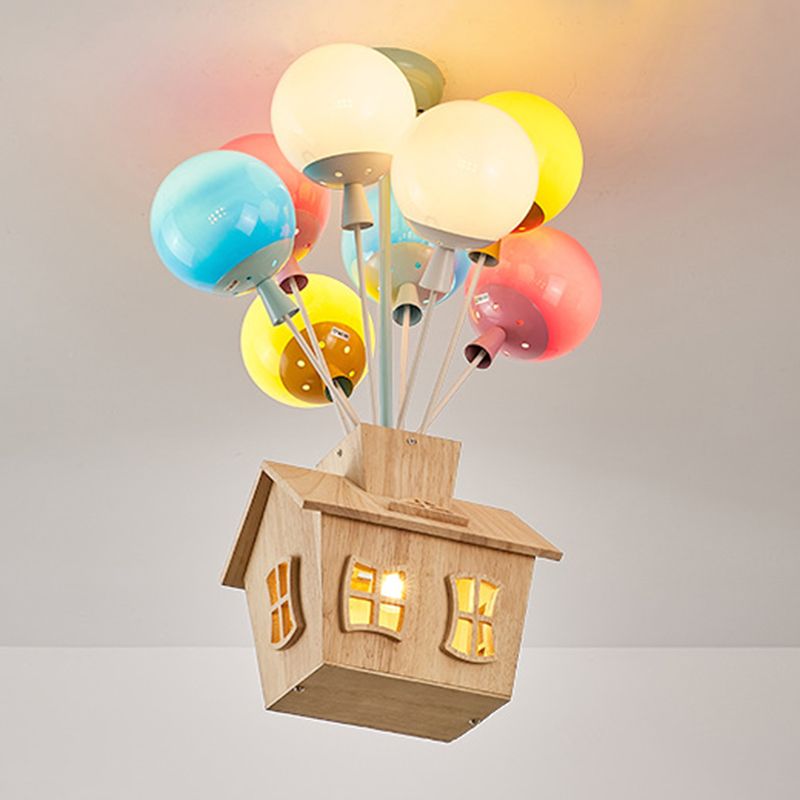 Kleurrijke metalen plafondlamp creatieve ballon moderne semi-inbouwlamp voor kinderkamer