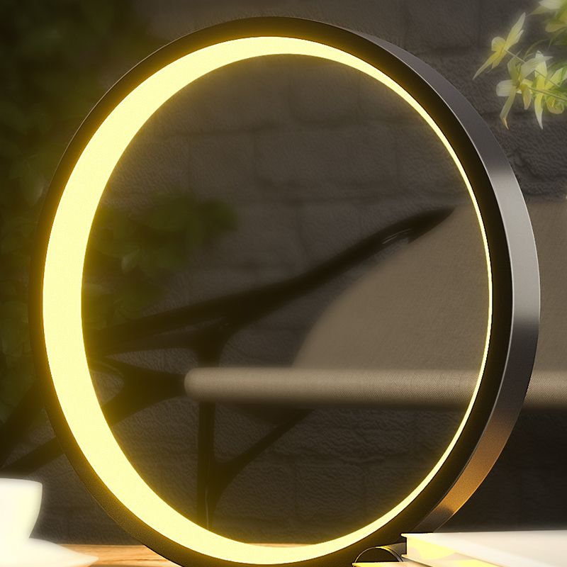 Metal Circle Table Lamp Nordic RGB Musical Rhythm Desk Lamp for Bedroom