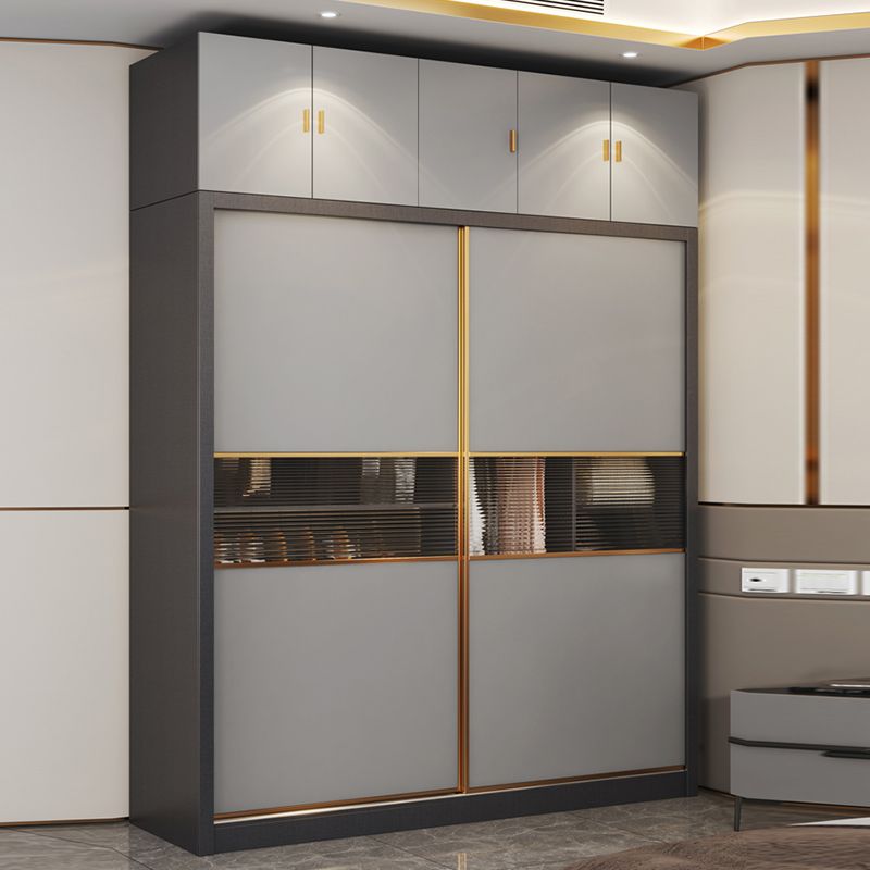 Sliding Engineered Wood Wardrobe Cabinet Modern Wardrobe Armoire