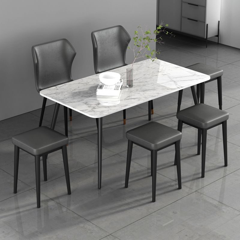 Square Footstools Ottoman Glam Solid Color Faux Leather Water Resistant Ottoman