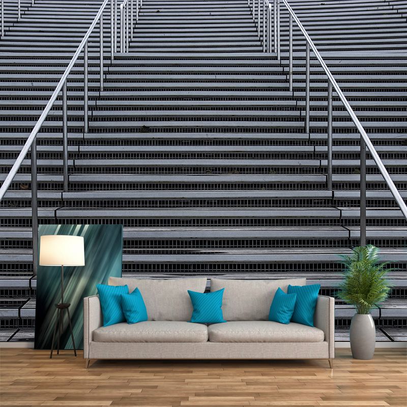 Customized Modern Stairs Building Mural Wallpaper Wall Covering for Living Room