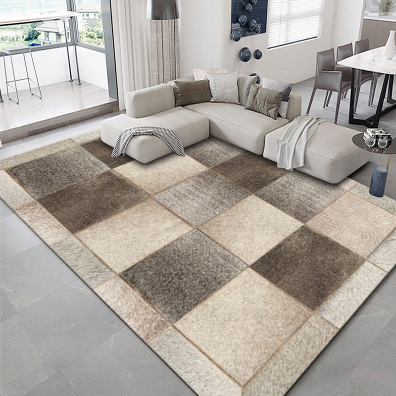 Creative Harlequin Pattern Area Rug Polyester Carpet Non-Slip Backing Indoor Rug for Home Decoration