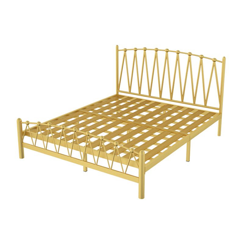 Glam Solid Color Open-Frame Bed Metal Open-Frame Bed with Metal Legs