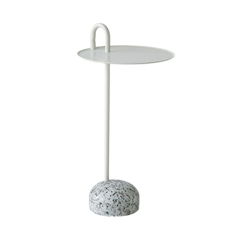 Modern Tray Top Side Table 27.8" Tall Metal Round Pedestal End Table