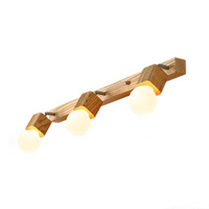 Simplicity Style Bar Wall Lighting Fixture Wooden Bathroom Wall Mounted Light in Beige