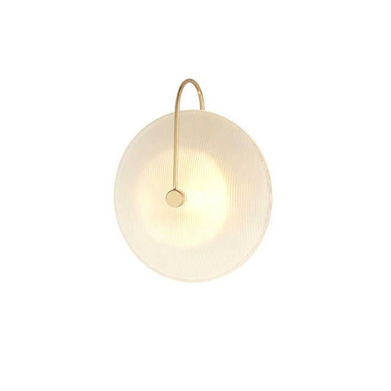 1-licht ronde wand SCONCE Moderne eenvoudige stijl glazen wandverlichting in zwart en goud