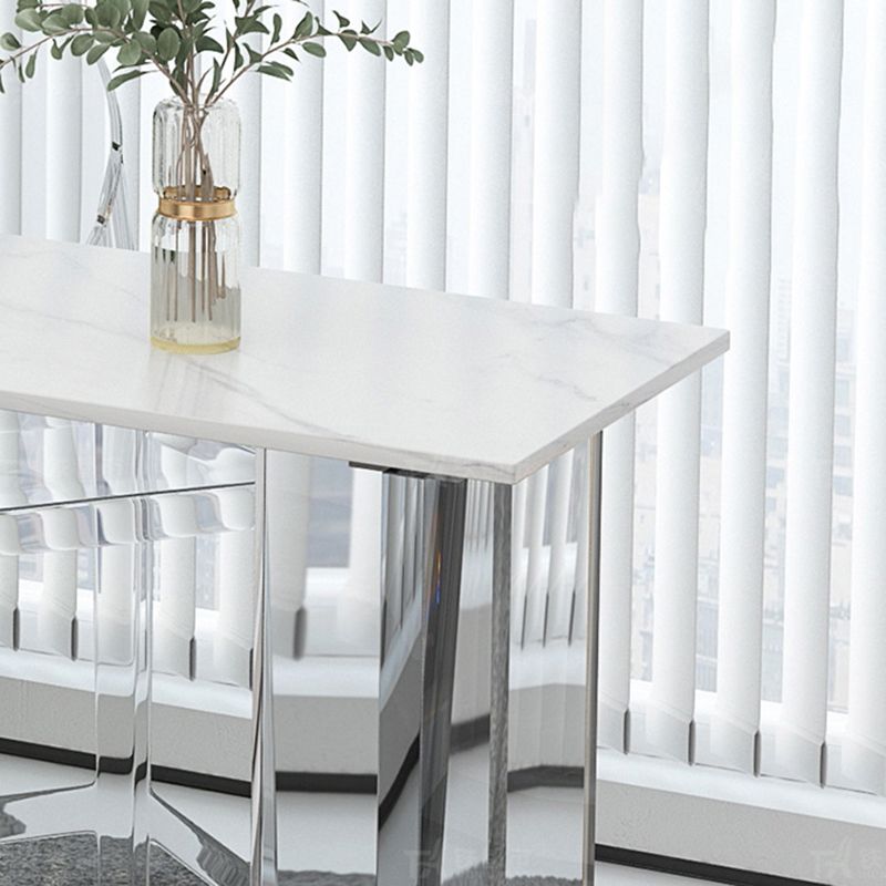 Modem & Contemporary Stone Rectangle Pub Bar Table for Living Room