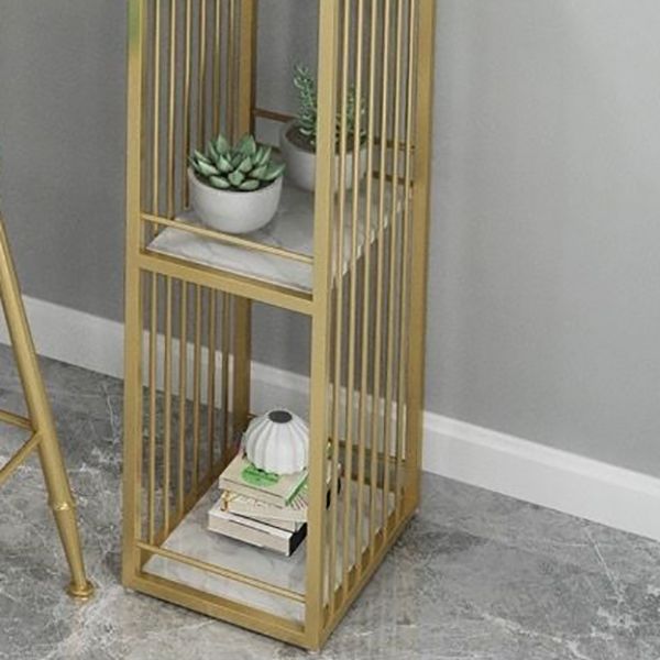 Nordic Glam Rectangle Bar Counter Table Stone Bar Counter Table with Metal Legs