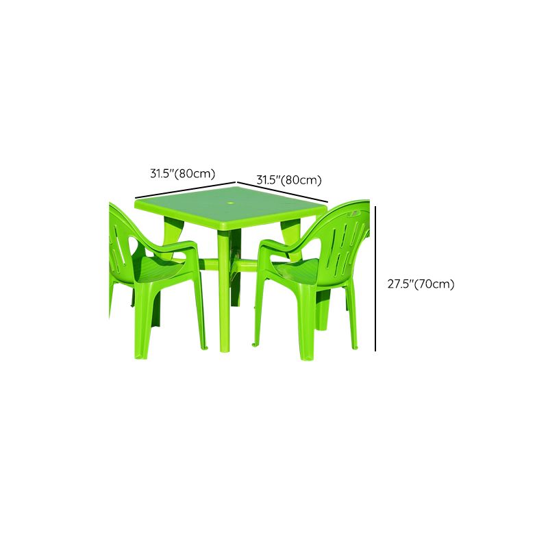 Modern Plastic Patio Table Outdoor Dining Table with Umbrella Hole