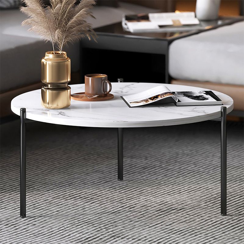 Round Coffee Table Contemporary 3 Legs Cocktail Table for Home