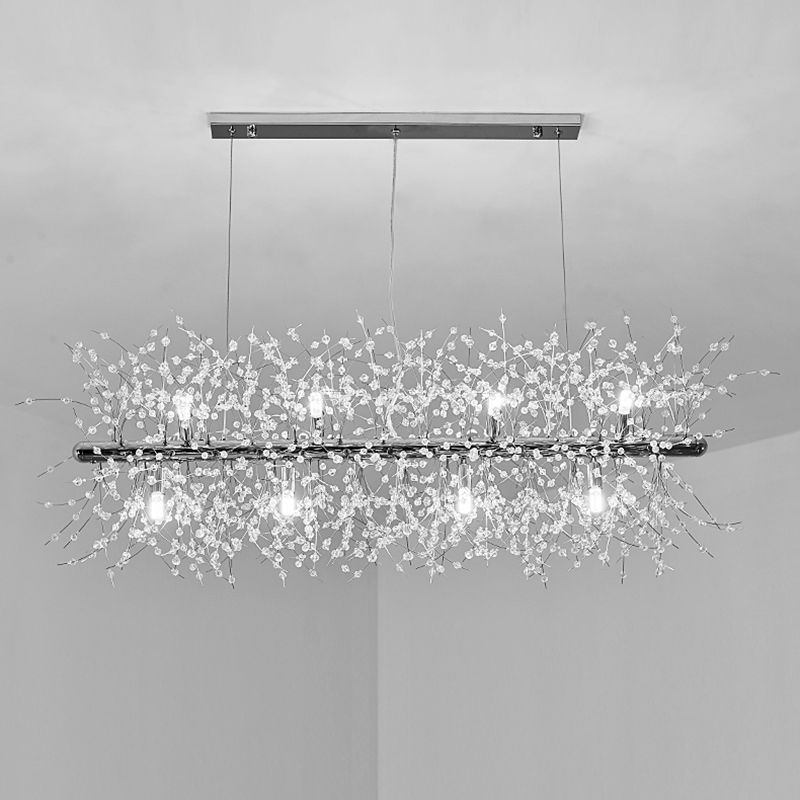 Firework Island Lighting Fixtures Crystal Minimalism Pendant Lighting Fixtures for Restaurant