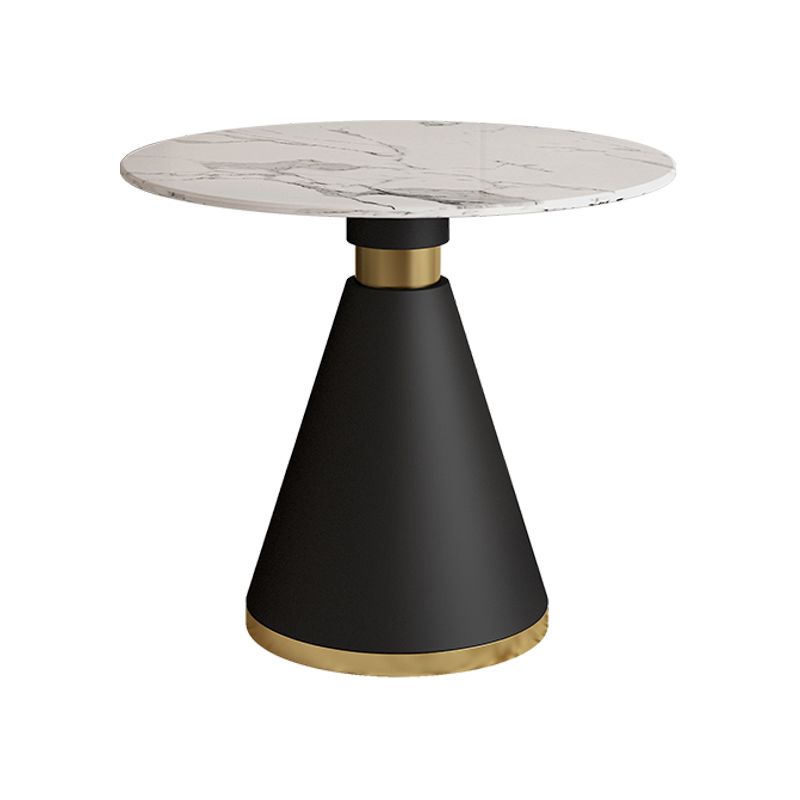 1/5 Pcs Metal Modern Dining Room Set with Round Table and Arm Chairs Dining Set