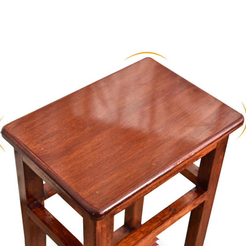 Modern Armless Stackable Counter Stool Wood Study Bar Stool with Wooden Seat and Pedal
