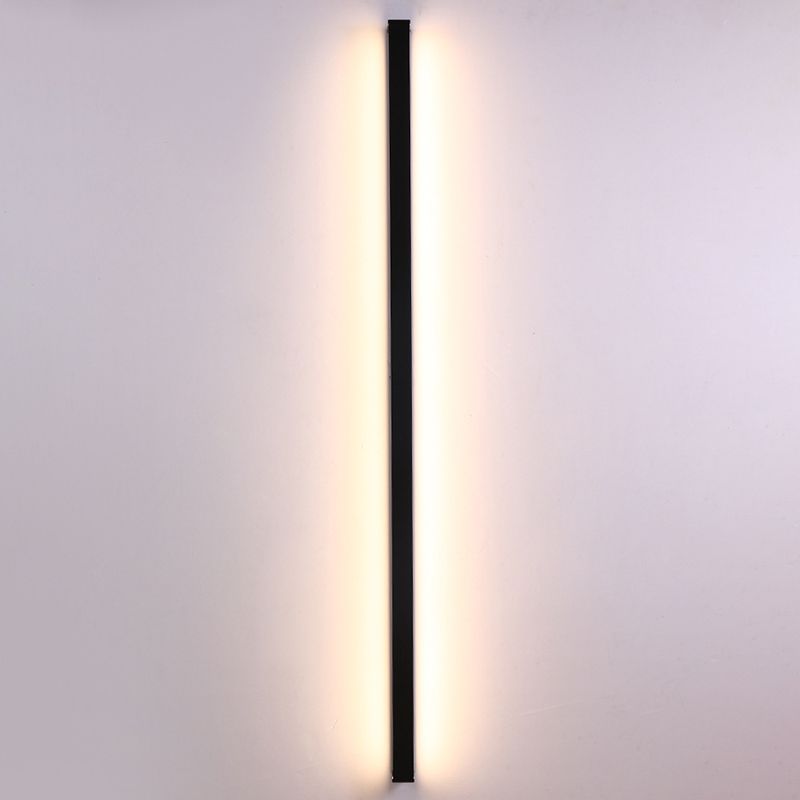 Metal Linear Wall Sconce Lighting Minimalist-Style LED Sconce Light Fixture in Black