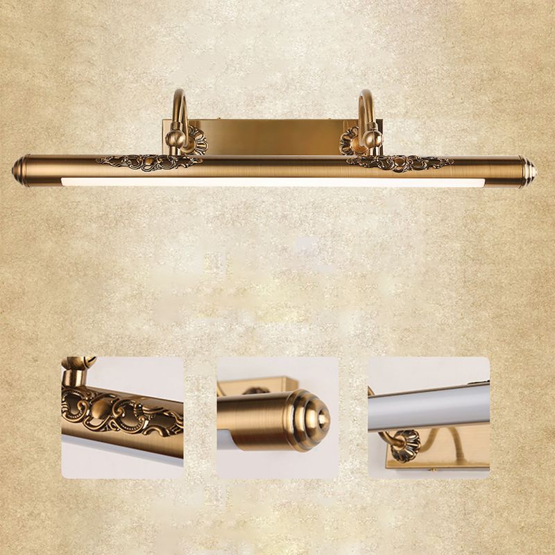 Gold LED Vanity Light Modern Simple Mirror Front Light with Acrylic Shade for Bathroom