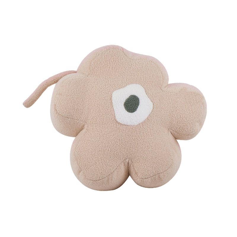 Contemporary Pouf Ottoman Velvet Upholstered Flower Shape Ottoman