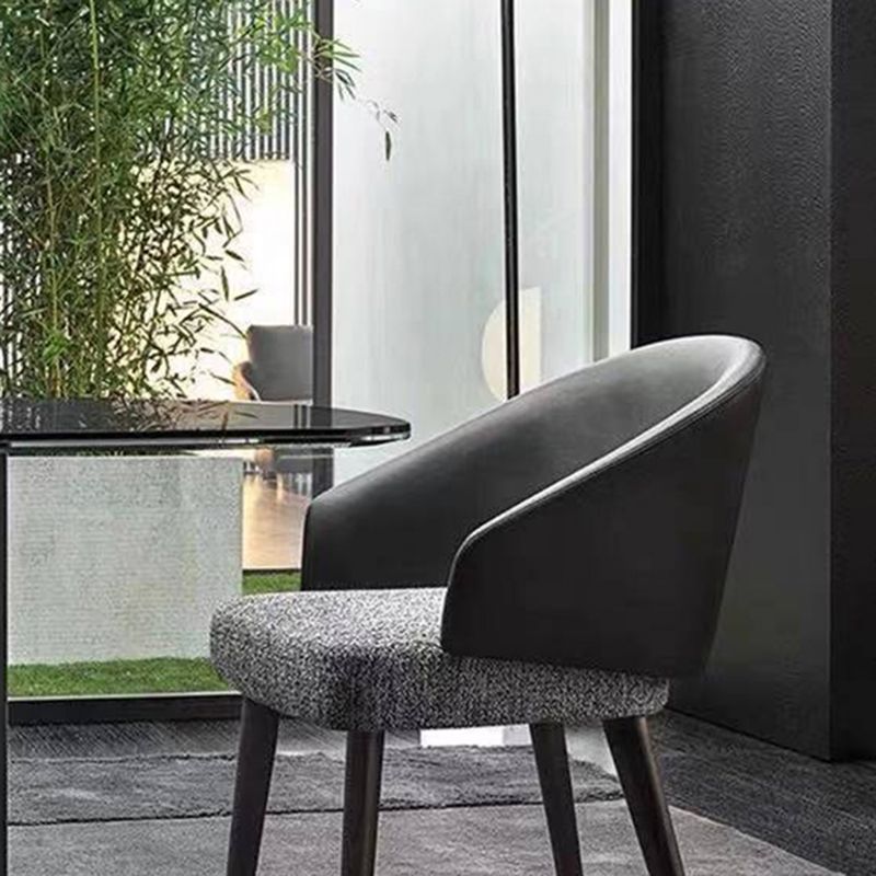 Contemporary Kitchen Parsons Chair Black Metal Legs Dining Chair