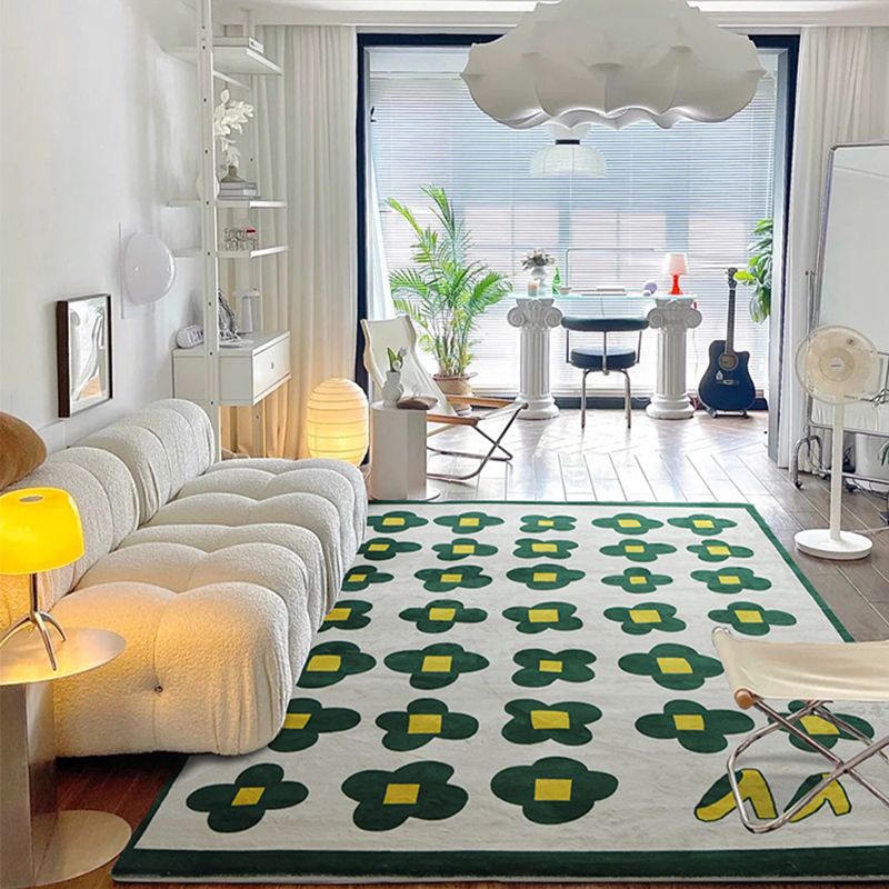 Modern Style Flowers Soft Rug Rectangle Loom Rug for Bedroom