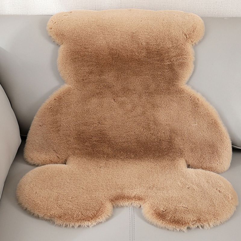 Lovely Bear shaped Area Rug Stylish Solid Shag Polypropylene Indoor Carpet Easy Care Friendly Washable Rug for Bedroom