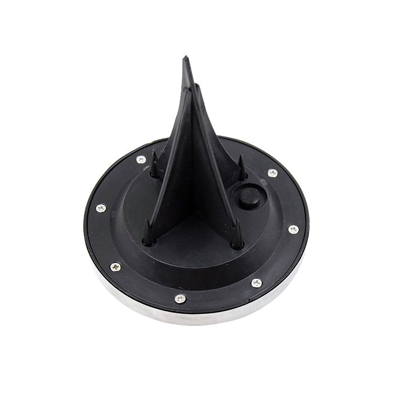 Black Round Solar Ground Lighting Contemporary Metal LED Underground Light for Garden