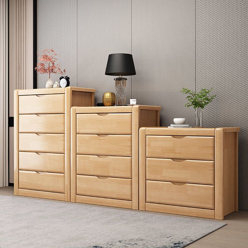 American Traditional Storage Chest Solid Wood Dresser with 3/4/5 Drawers