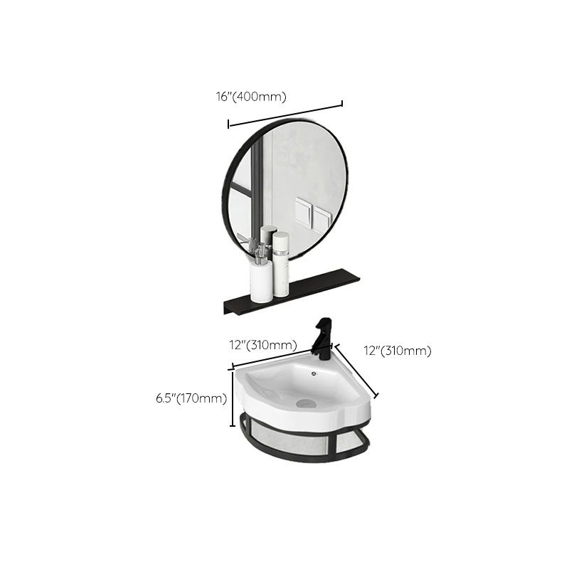Contemporary Bathroom Sink with Pop-Up Drain Resin Specialty Wall Mount Bathroom Sink