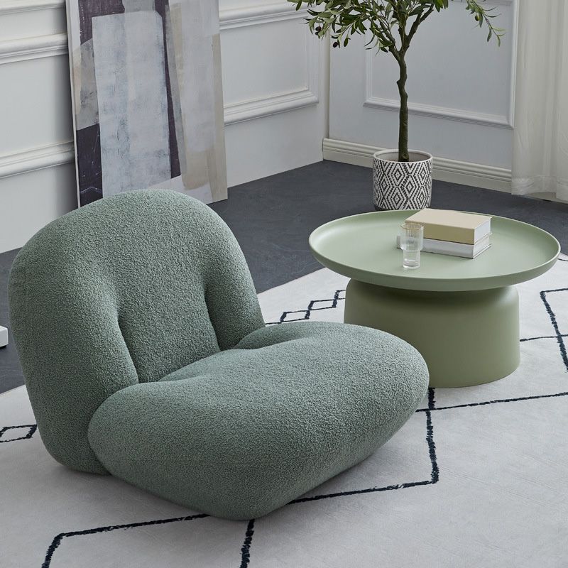 Wool Armless Chair 31.49" L x 27.55" W x 26.77" H Swivel Chair for Living Room