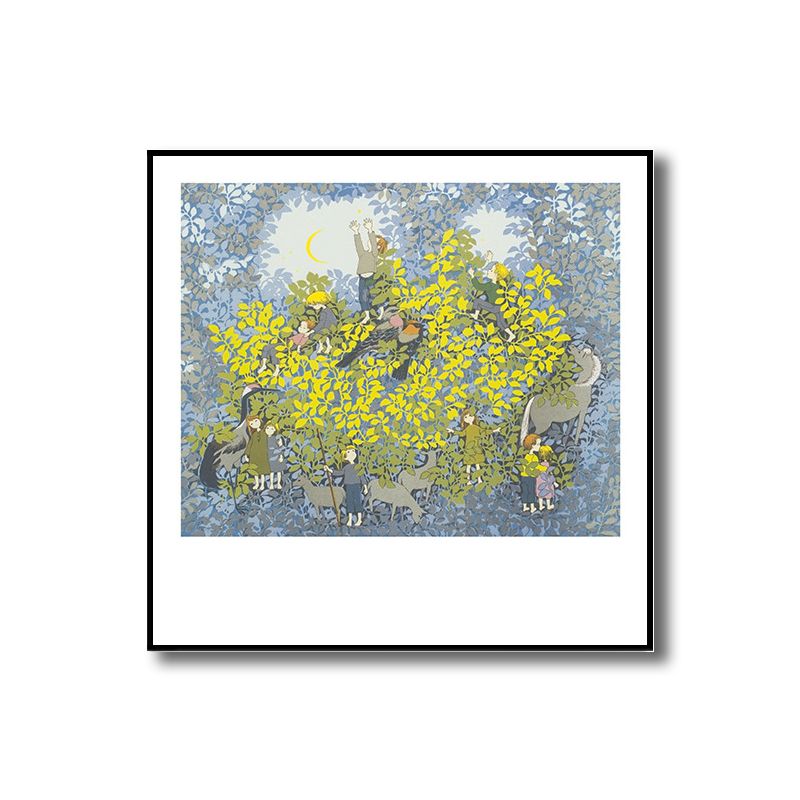 Kid Players Drawing Print Canvas Art Soft Color Textured Wall Decor for Living Room