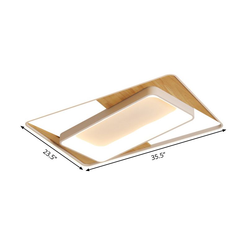 Minimalistische rechthoekige acryl inbouw LED-plafondlamp voor woonkamer in wit