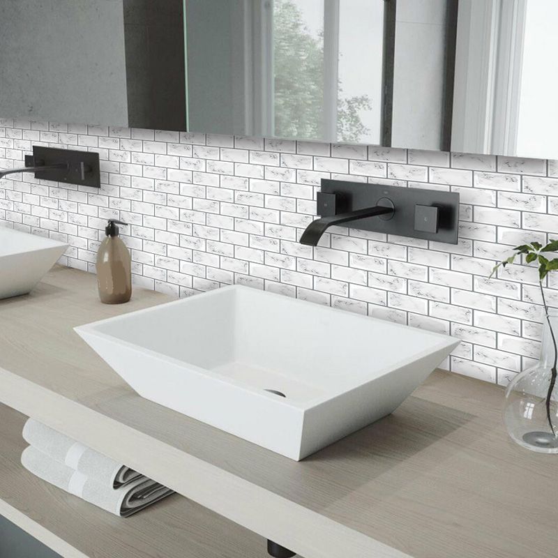 Peel and Stick Tiles Rectangle Stain Resistant PVC Subway Peel and Stick Tiles for Kitchen