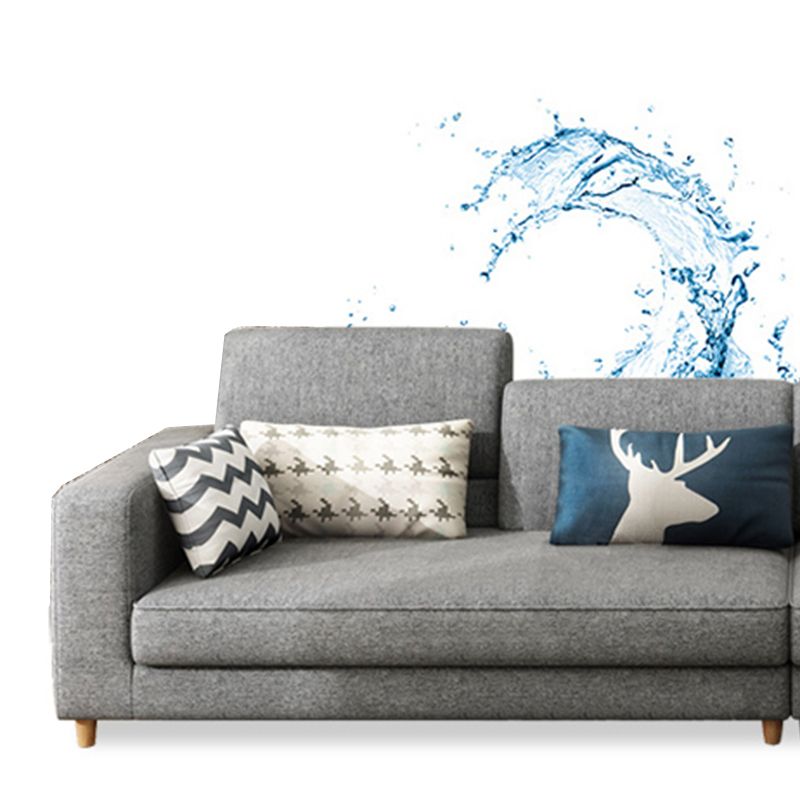 Contemporary Sectional with Adjustable Pillow Back and Square Arms