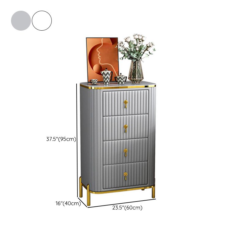 Classic Glam Vertical Lingerie Chest Stone Storage Chest with Drawers for Bedroom