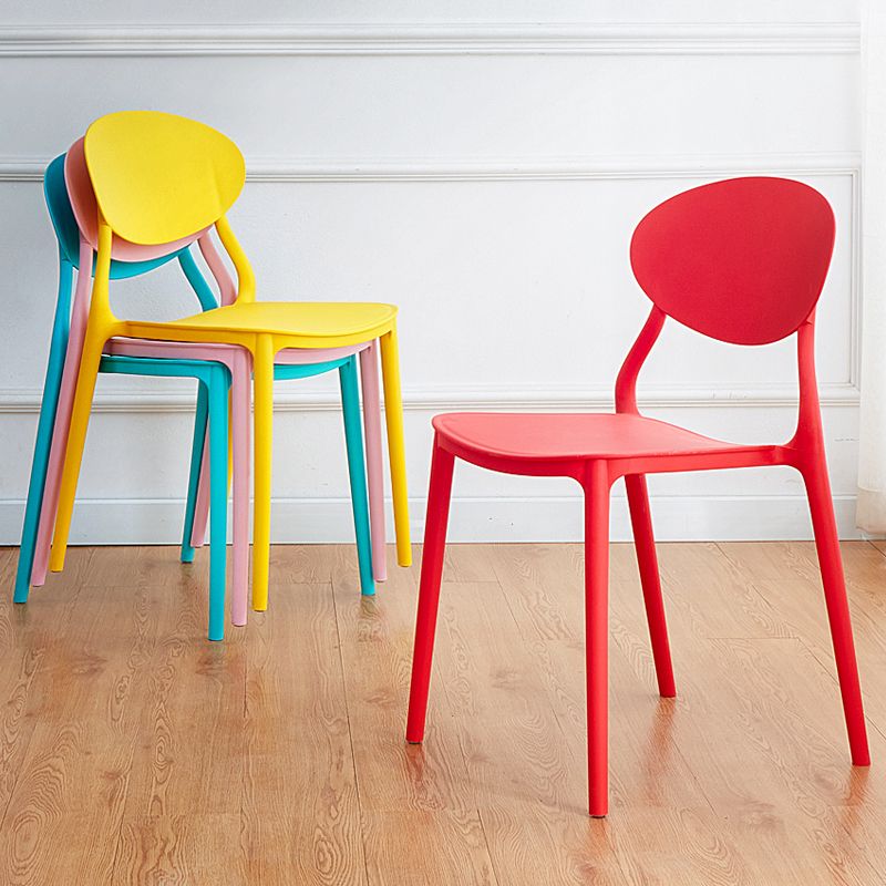 La salle à manger en plastique moderne préside la chaise latérale de salle à manger arrière ouverte sans bras pour le restaurant